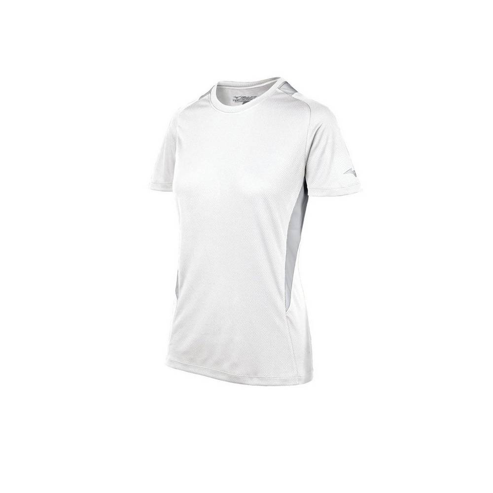 Mizuno Women's Softball Crew Neck Jersey White/Grey (350964-AQX)